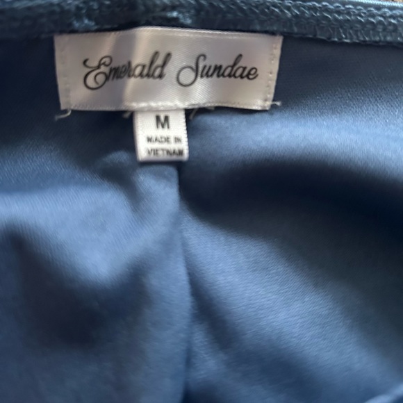 Sold-Emerald Sundae Juniors Emma Womens Satin Ruched Sheath Dress Size 5 - Picture 5 of 5